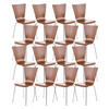 BESUCHERSTUHL 16er Set Holz braun - Braun, Holz/Metall (43/84/50cm) - CLP