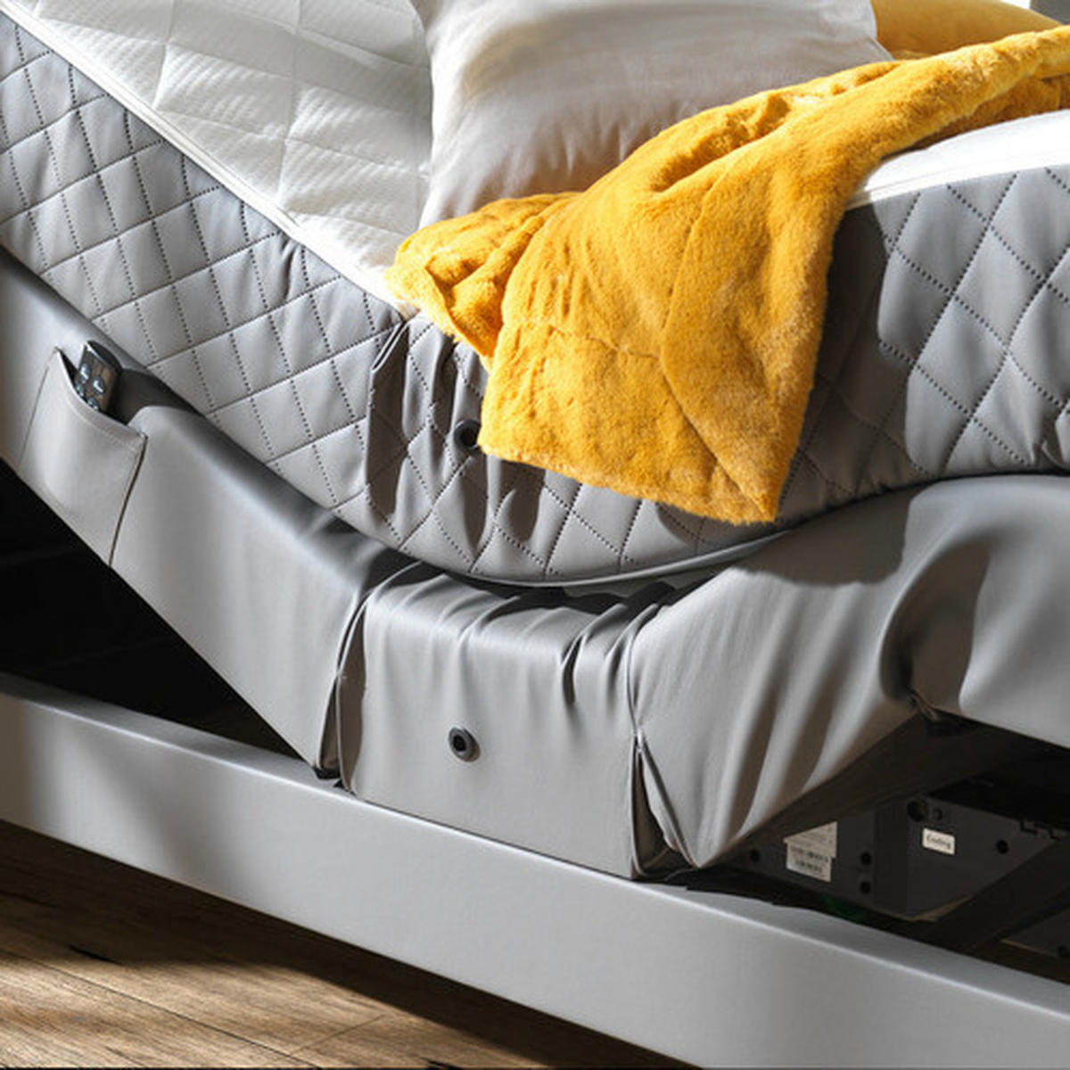 BOXSPRINGBETT 160/200 cm  in Grau  - Alufarben/Grau, Design, Textil/Metall (160/200cm) - Welnova