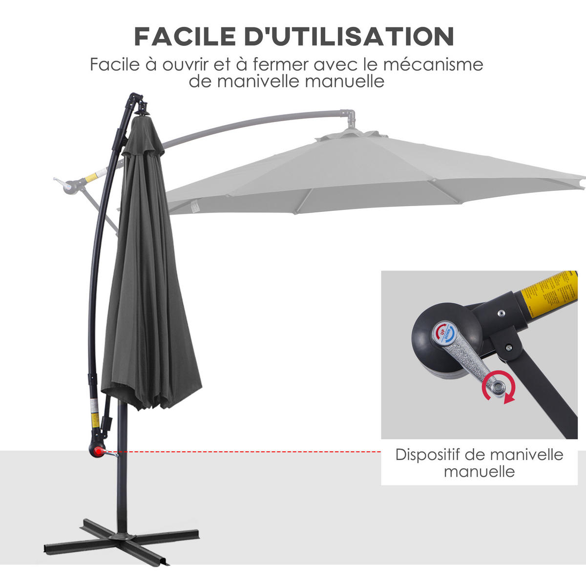 AMPELSCHIRM DE-11627 Grau - Grau, Metall (295/295cm) - ComfortXL