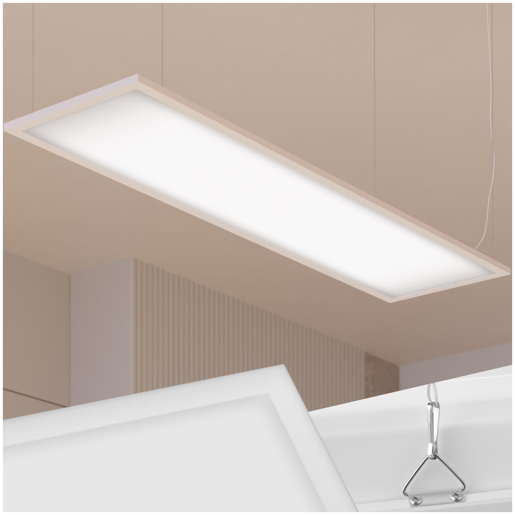 LED-PANEEL Lucerna,vielseitige Einsatzmöglichkeiten,weiß - Weiß, Textil (119.5/29.5/3.4cm) - tectake