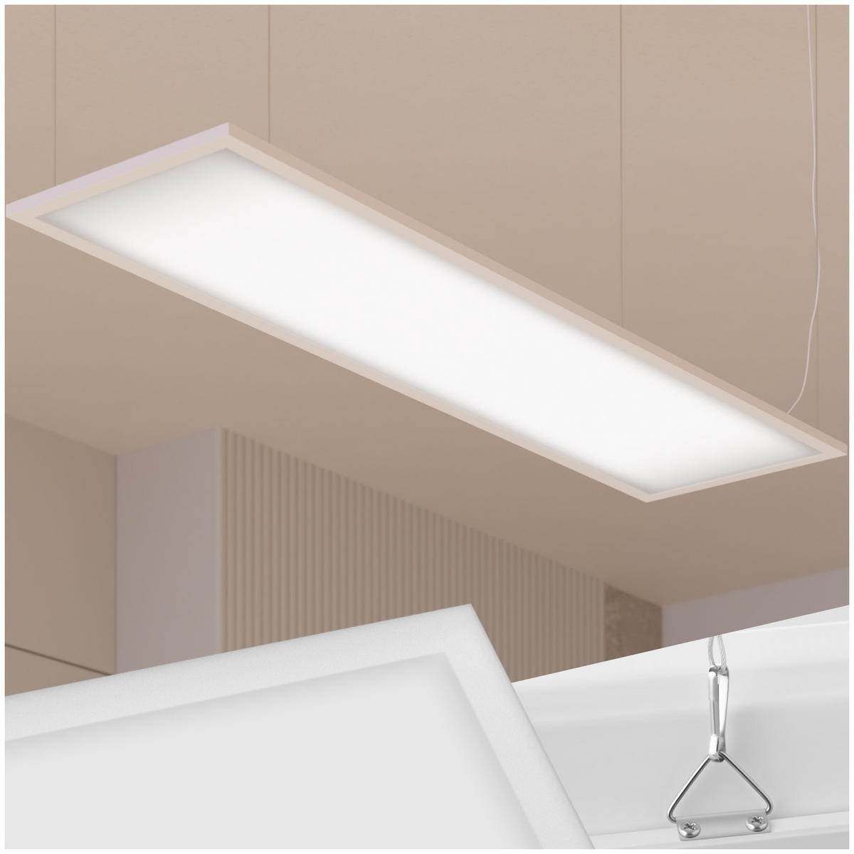 LED-PANEEL Lucerna,vielseitige Einsatzmöglichkeiten,weiß - Weiß, Textil (119.5/29.5/3.4cm) - tectake