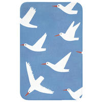 WC PŘEDLOŽKA Ptáci - bílá - vzor 50x80 cm - modrá, textil/plast (50/1cm) - OnlyWow
