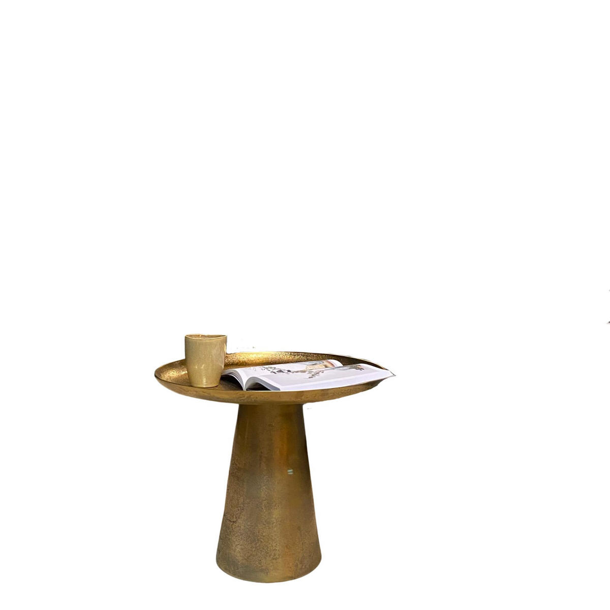 COUCHTISCH Florence Aluminium 40 cm / 40 cm Gold - Goldfarben, Holz (40/40/60cm)