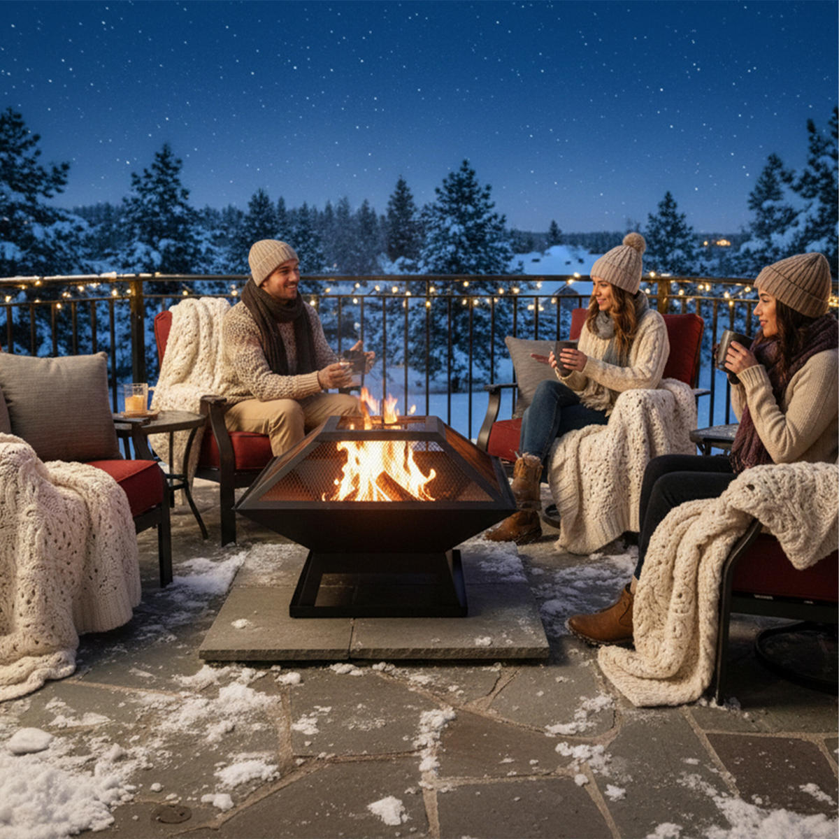 FEUERSCHALE - Schwarz, Metall (45/36/45cm) - Relaxdays