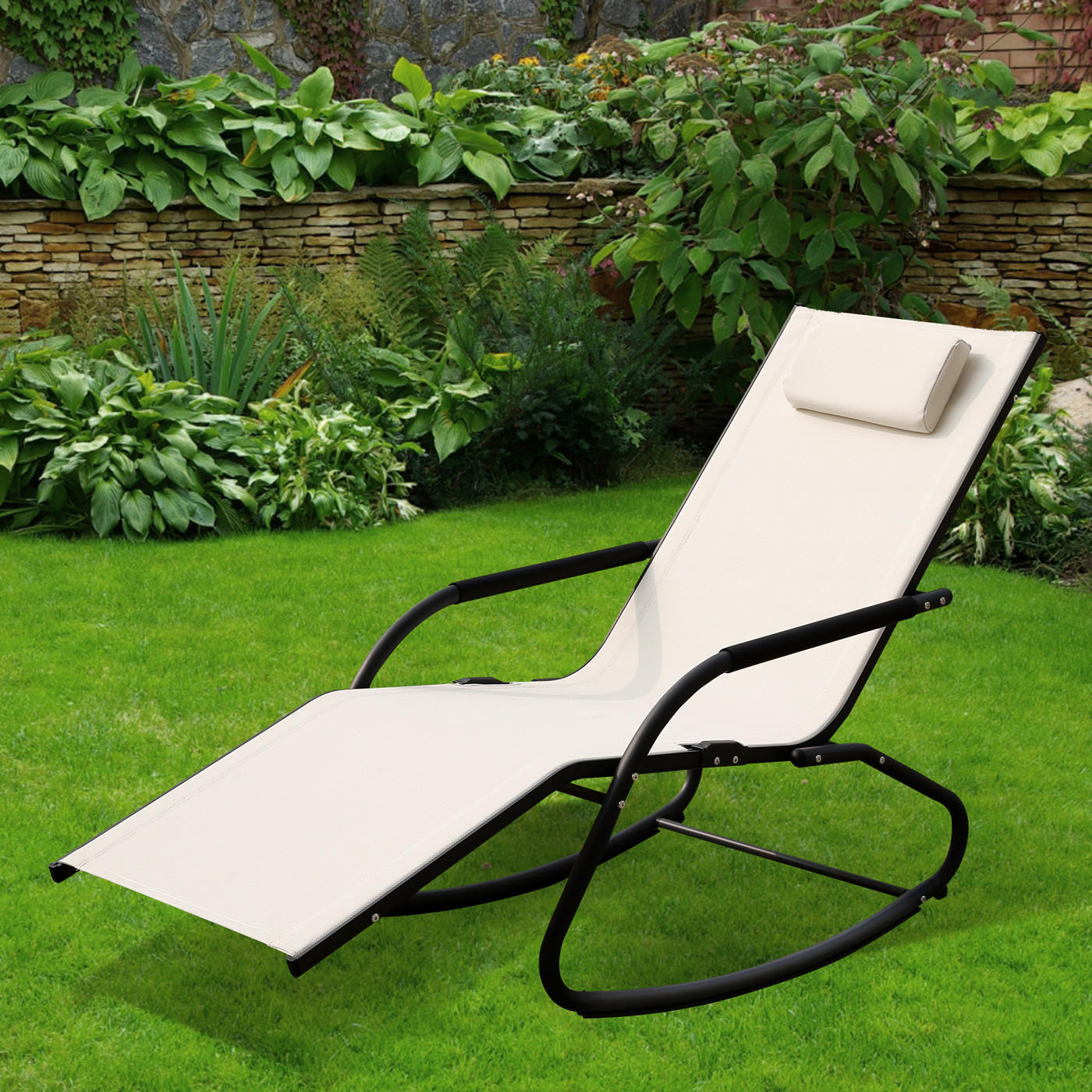 SCHAUKELLIEGE Fjon Kopfkissen Beige - Beige, Metall (62/95.5/157.5cm) - SVITA