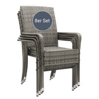 GARTENSTÜHLE Yoro 8er-Set - Grau, Kunststoff (50/90/50cm) - Juskys