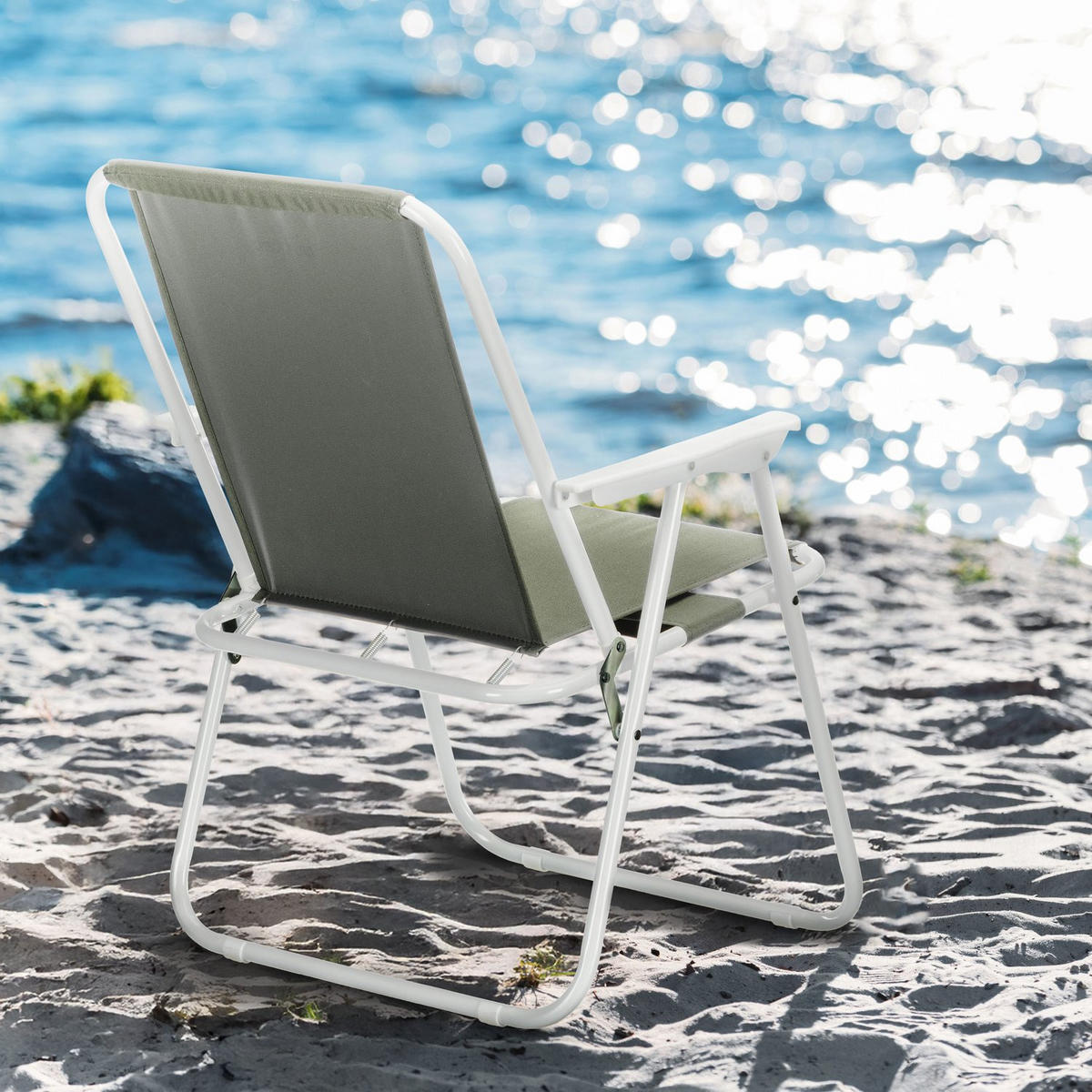 CAMPINGSESSEL bis 100 kg - Olivgrün, Textil (46/73/48cm) - Outtec