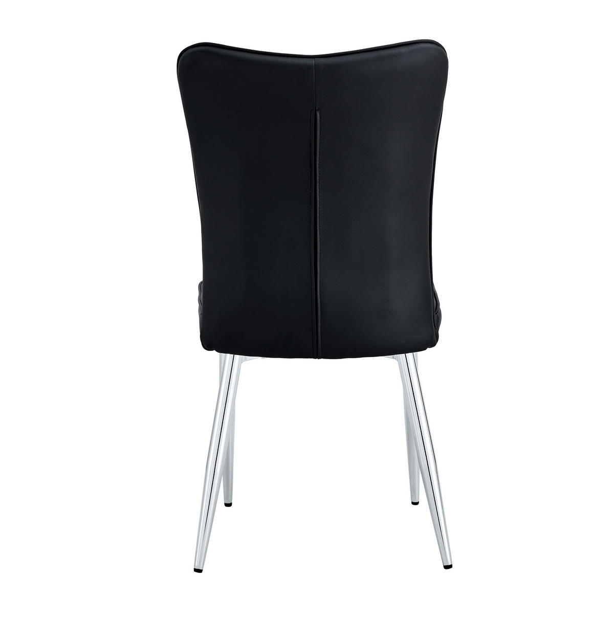ESSZIMMERSTUHL 2er-Set PU-Leder Schwarz mit Metallbeinen Silber - Schwarz, Metall (44/89/45cm) - Meubliv