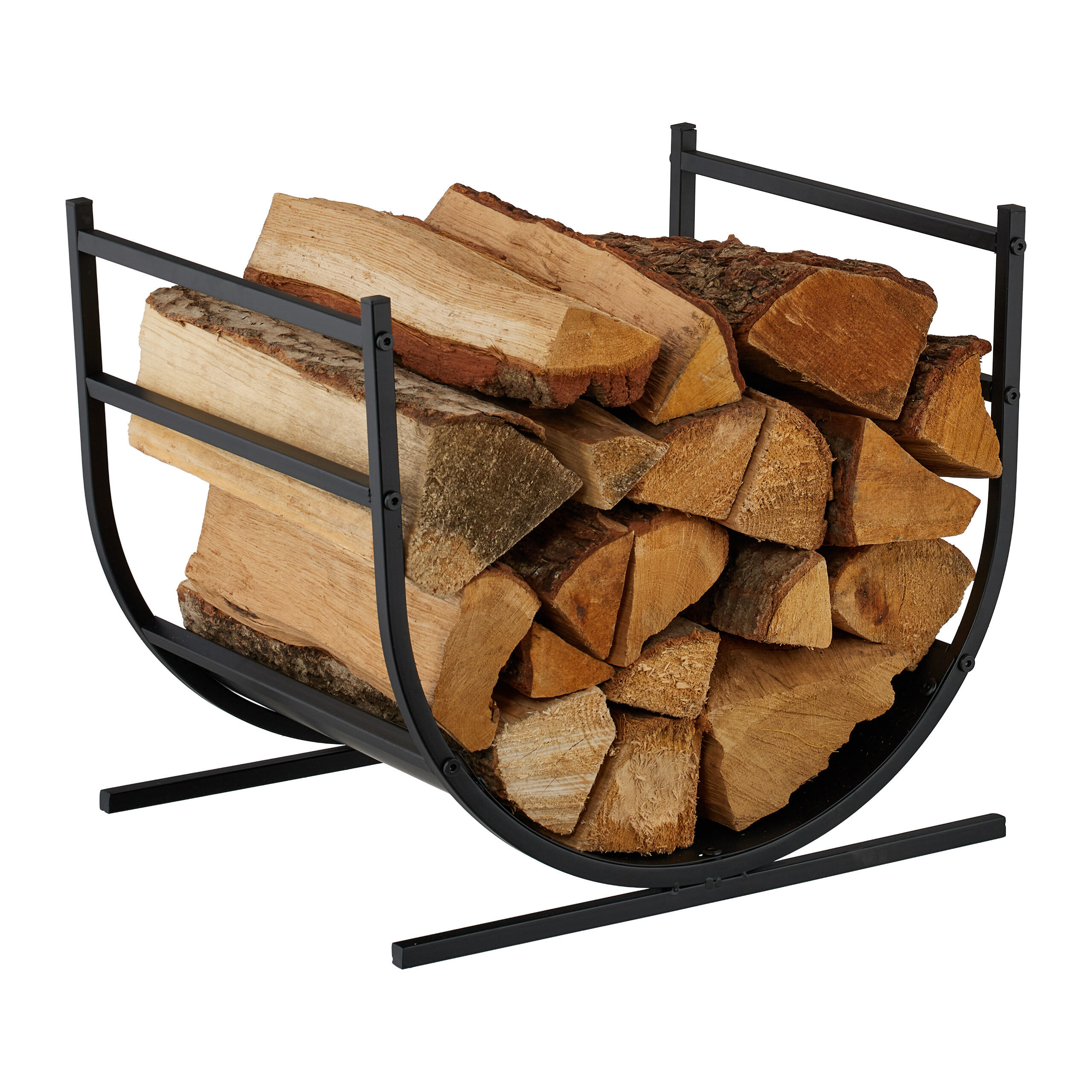 Relaxdays STOJÁN Černý na dřevo kov tvar U 40 cm
