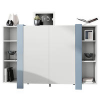 HIGHBOARD Ida Blenden in Denim matt - Pastellblau, Holzwerkstoff (149/101/34cm) - Vladon