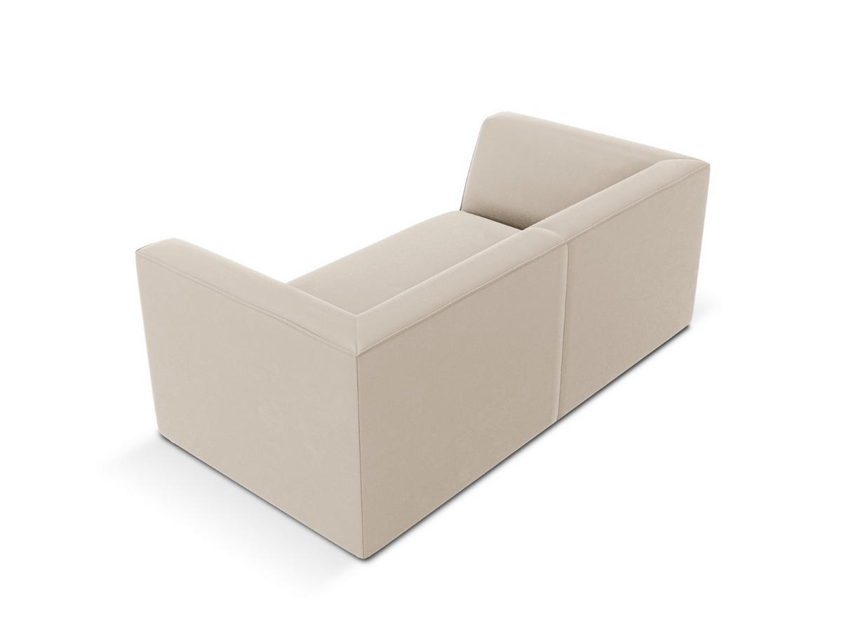 SOFA Ruby aus Samt beige 2 Sitzplätze - Beige, Textil (93/69/174cm) - Micadoni