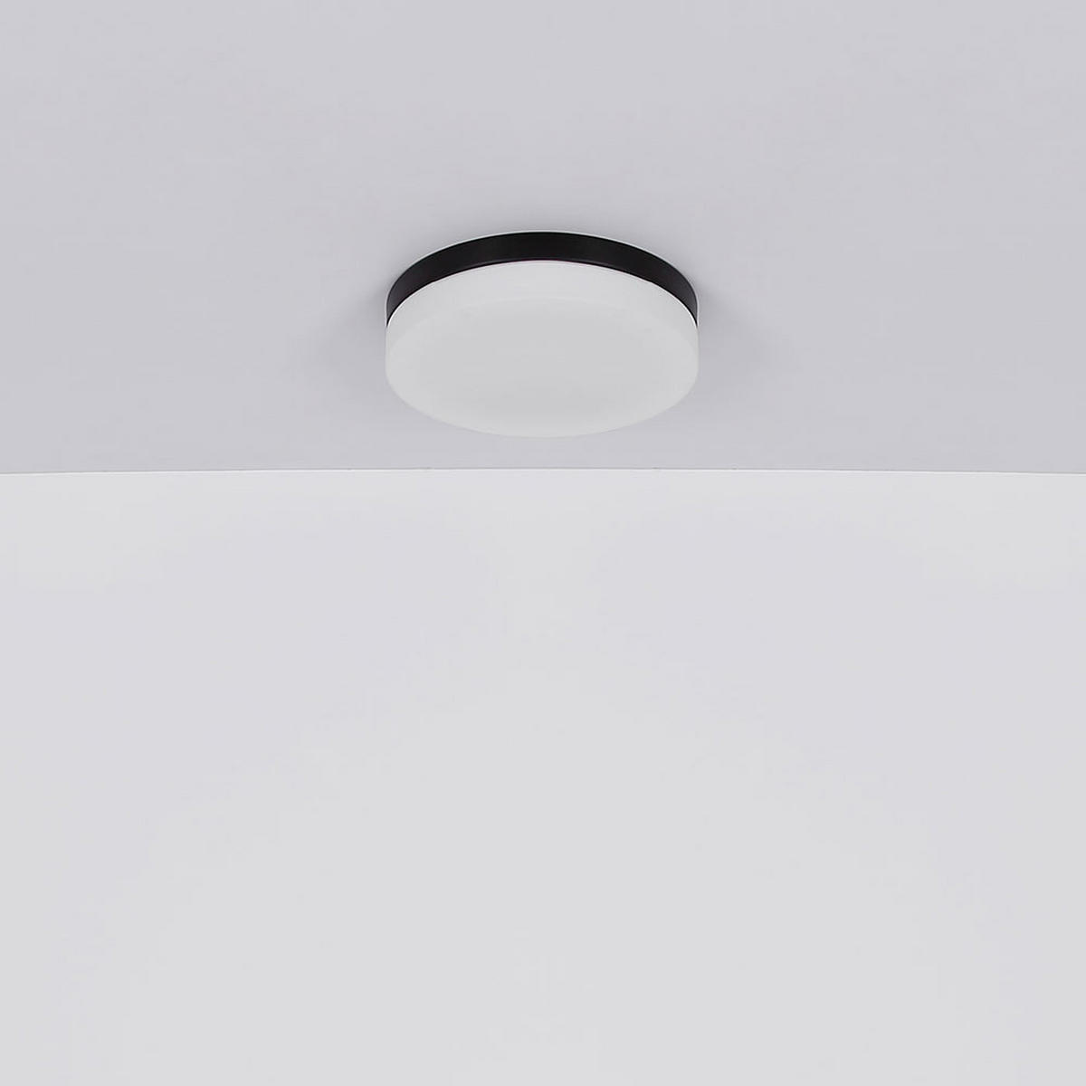 DECKENLEUCHTE Alu Schwarz Opal 2 Flammig - Schwarz, Glas (24/24/6.5cm) - Globo Lighting