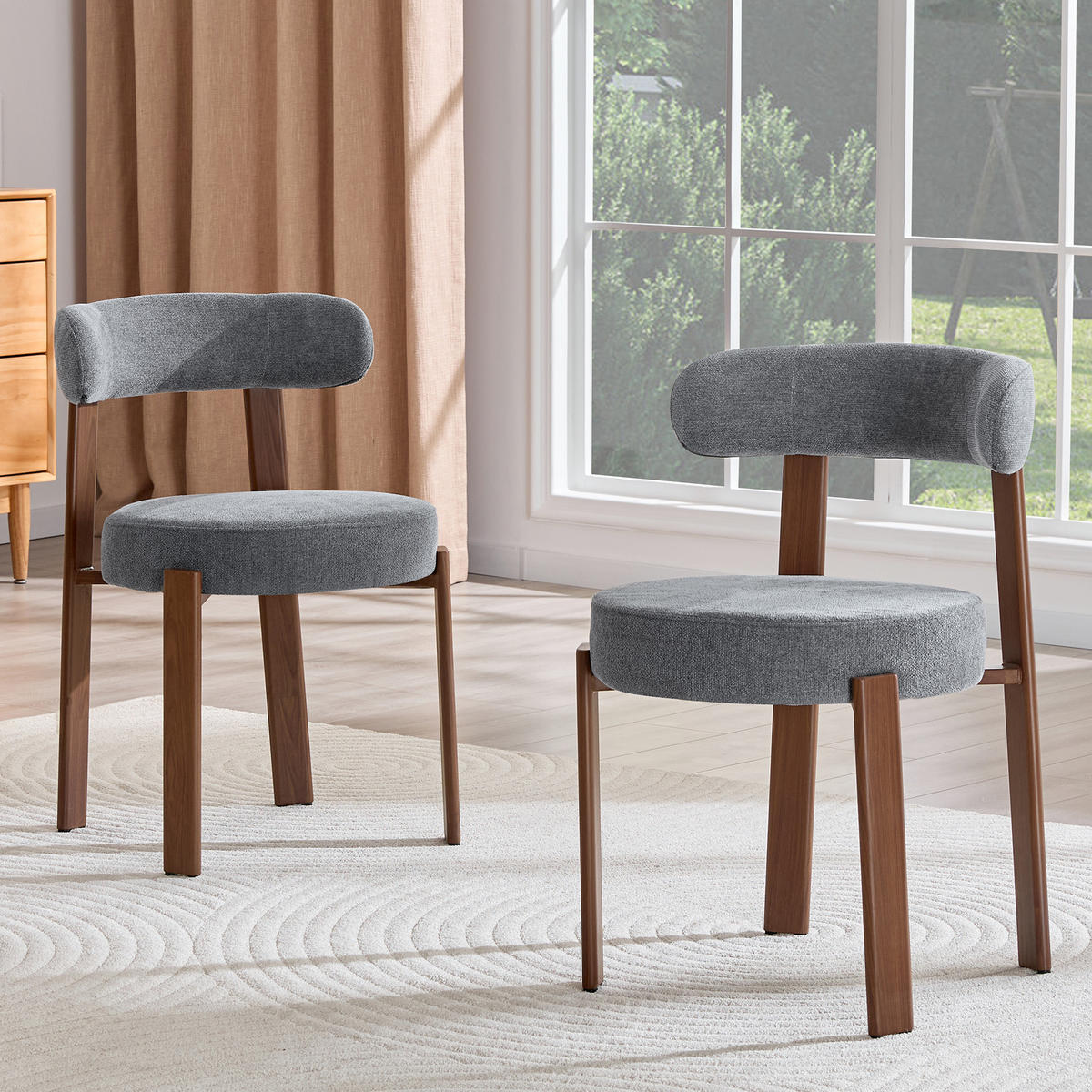 ESSZIMMERSTUHL 2er-Set mit Bügellehne, Grau - Grau, Textil (51.5/79/57cm)