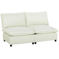 SOFA, 2-Sitzer, modular, ohne Armlehnen, cremefarben, 146cm - Multicolor, Holzwerkstoff (146/78/85cm) - FORIOUS