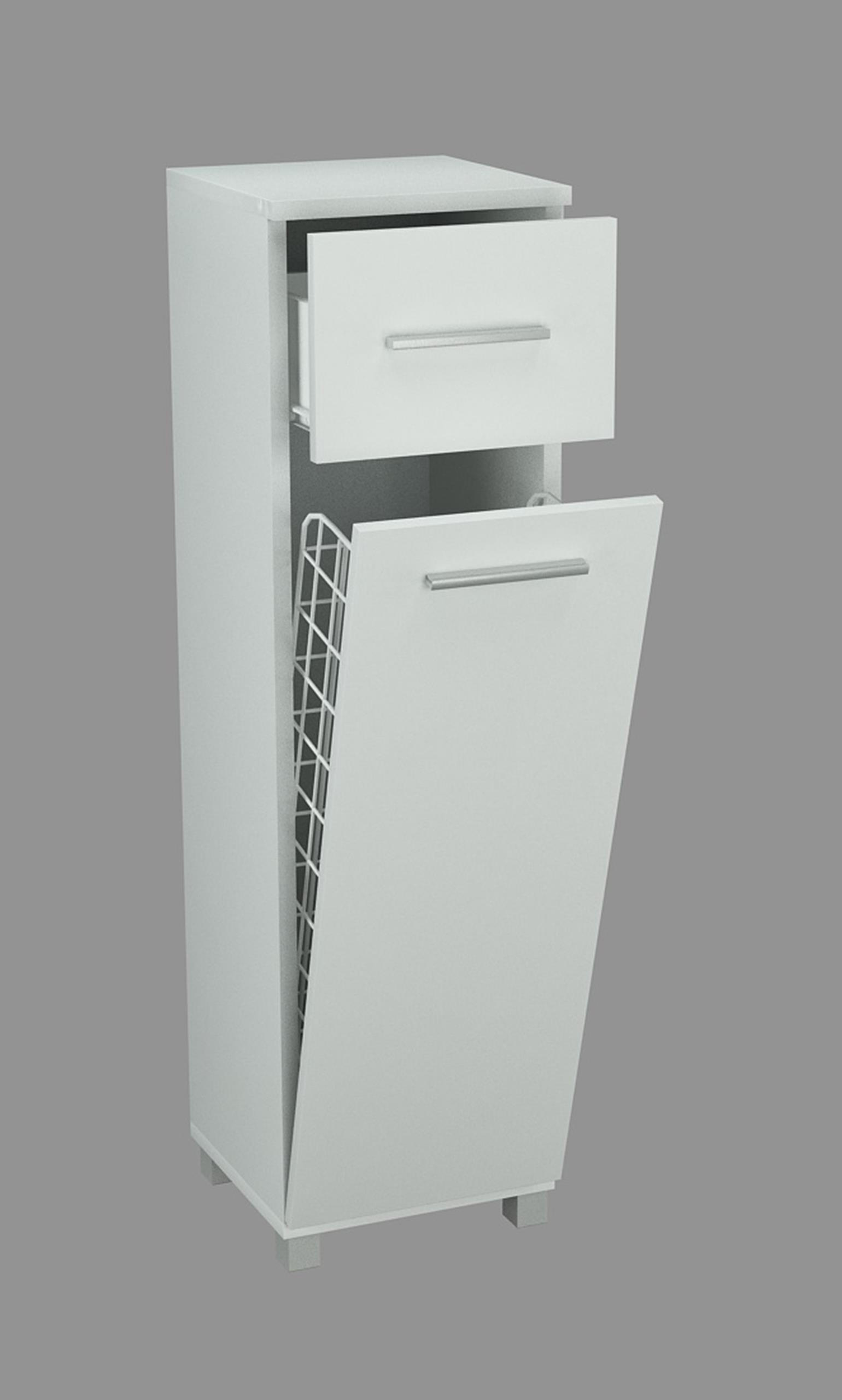 BADEZIMMERSCHRANK 1D1SZ1K Weiß 30/28/98 cm - Weiß, Holzwerkstoff (30/98/28cm) - Matkam Möbel