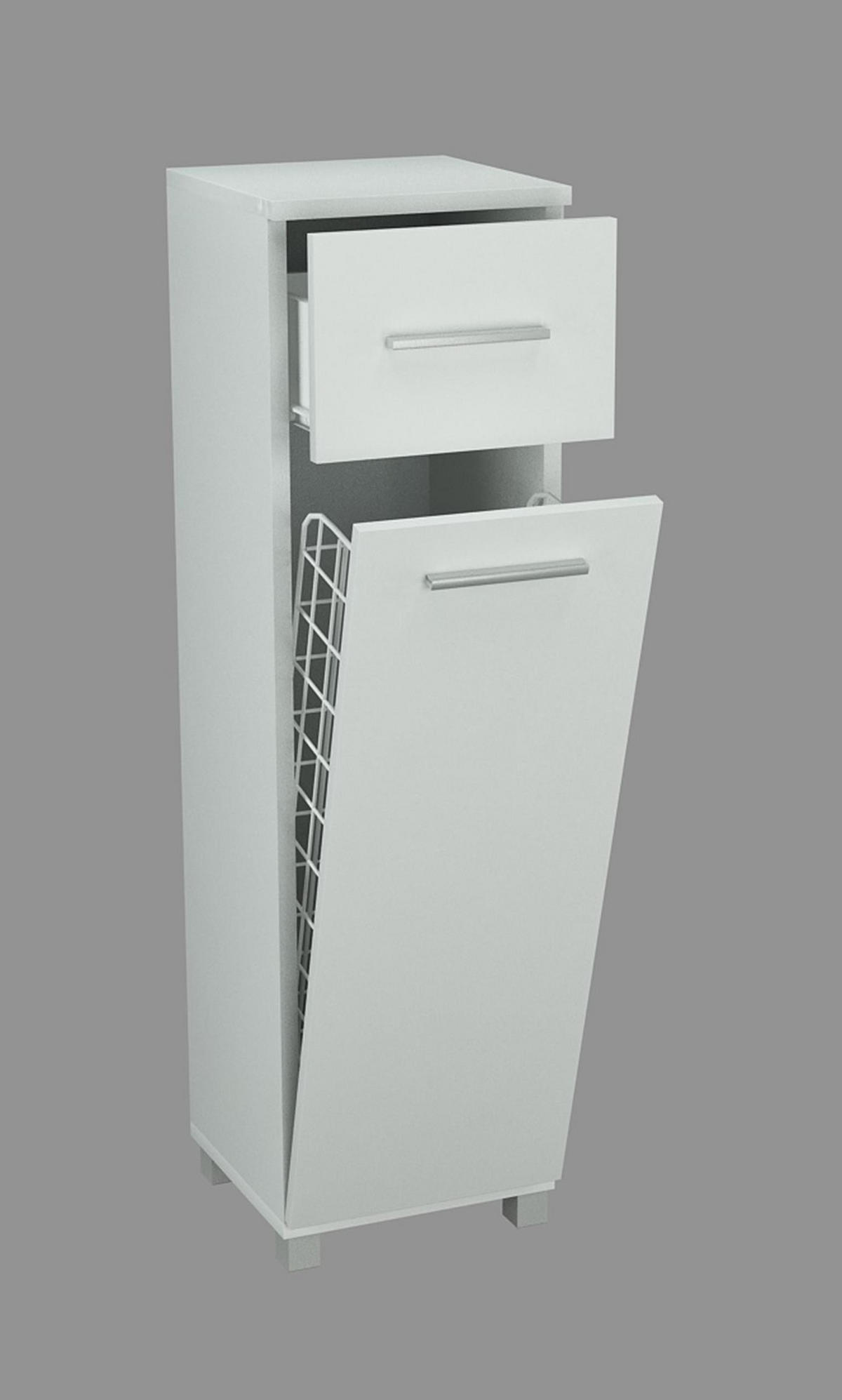 BADEZIMMERSCHRANK 1D1SZ1K Weiß 30/28/98 cm - Weiß, Holzwerkstoff (30/98/28cm) - Matkam Möbel