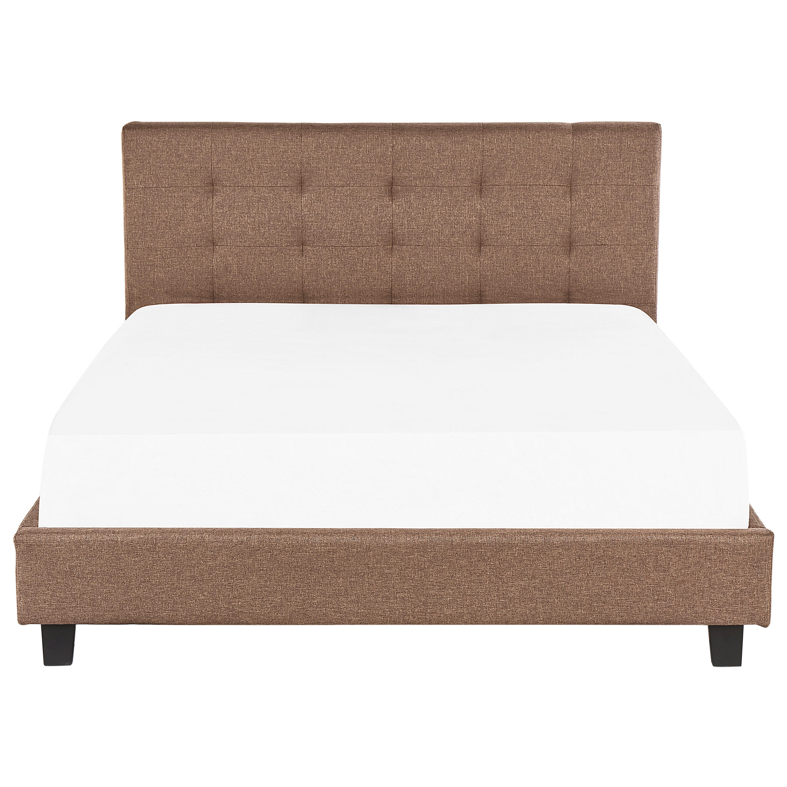 BETT mit Lattenrost 180x200 cm Braun La Rochelle - Braun, Textil (180/200cm) - Beliani