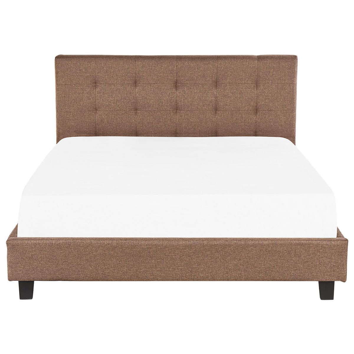 BETT mit Lattenrost 180x200 cm Braun La Rochelle - Braun, Textil (180/200cm) - Beliani