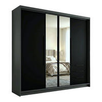 DREHTÜRENSCHRANK VIVO 200 cm Farbe: Graphit | Schwarz | Schwarz - Graphitfarben/Schwarz, Holzwerkstoff/Metall (200/215/59.5cm) - A&J MöbelLand