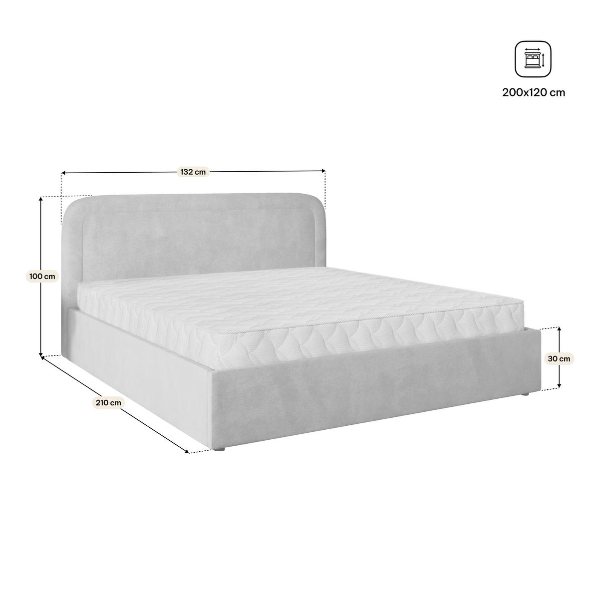 POLSTERBETT BENIRA K 120x200 cm mit Bettkästen - Grün - Grün, Holz/Textil - MASSENO