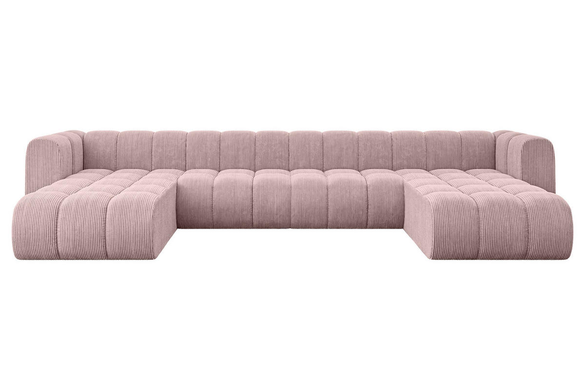 WOHNLANDSCHAFT modulares Sofa Joren-U2 - 410x177x70 cm Rosa - Rosa, Holzwerkstoff/Textil (410/70/177cm) - ALTDECOR