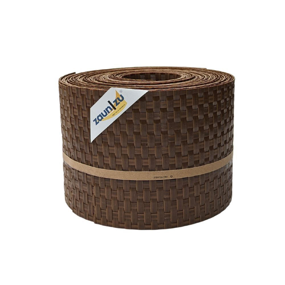 SICHTSCHUTZSTREIFEN Rattan für Doppelstabmatten UV-beständig Honigbraun 10x 2,55m - Rotbraun, Kunststoff (2550/19cm) - ZAUN|ZU