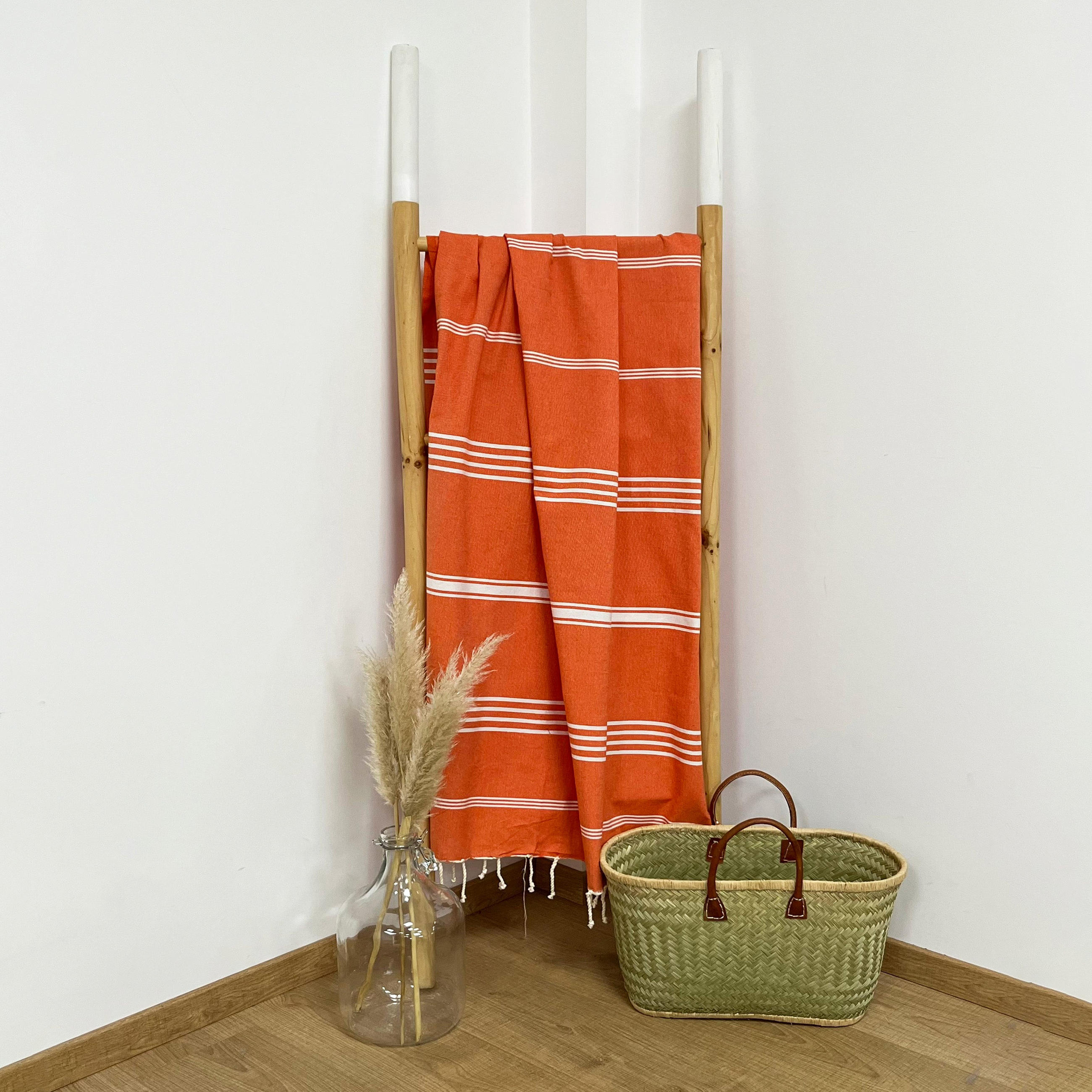 HAMAMTUCH Kolora Orange 100x200 190g/m² - Orange, Textil (100/200cm) - LE COMPTOIR DE LA PLAGE
