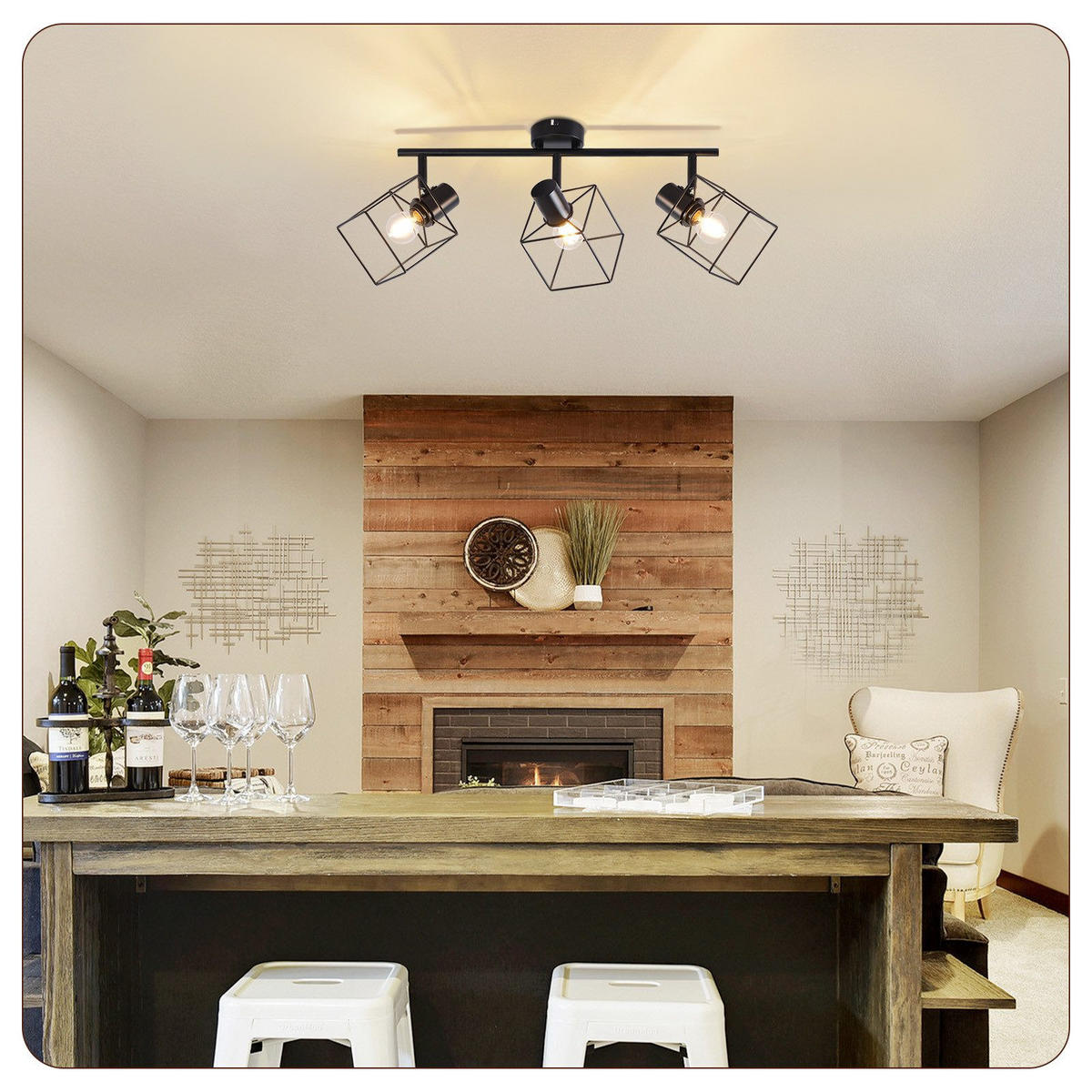 STRAHLER Fürth 3-flammig 48/10/17 cm - Schwarz, Metall (48/10/17cm) - Nettlife