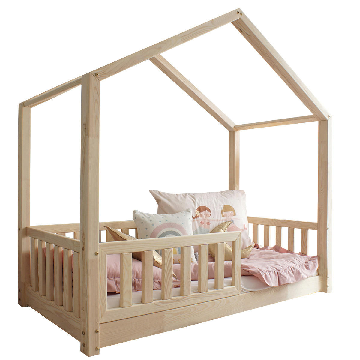 DOMČEKOVÁ POSTEĽ 90/190 Roxane Prírodné drevo - hnedá, drevo (90/190cm) - Petits-meubles