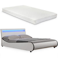 POLSTERBETT Valencia mit Matratze und LED-Beleuchtung - Weiß, Textil (180/200cm) - Corium