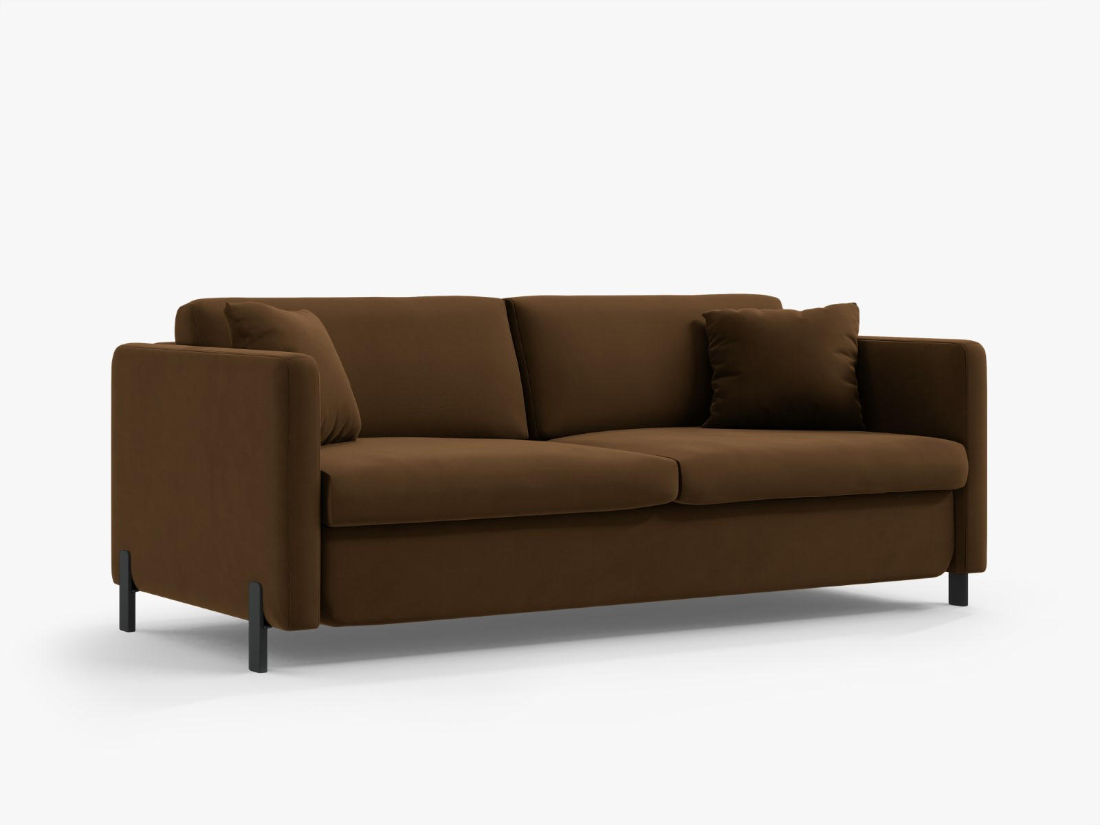 SOFA ausklappbar Gloria aus Samt schokolade 2 Sitzplätze - Dunkelbraun, Textil (102/80/182cm) - Micadoni