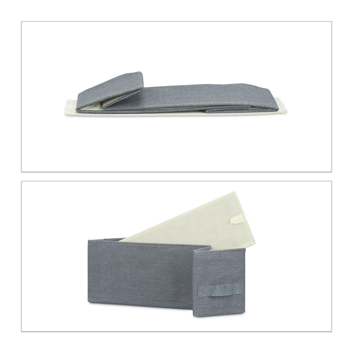 REGALSYSTEM - Grau, Holzwerkstoff/Textil (20/76/48cm) - Relaxdays