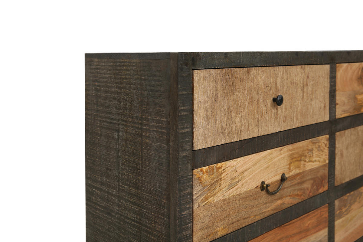 SIDEBOARD Erik Mangoholz Mehrfarbig 84x40x135cm - Multicolor, Holz (135/84/40cm) - DELUKE