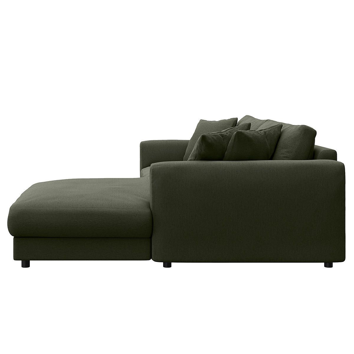 ECKSOFA mit Longchair - Schwarz/Grau, Holz/Kunststoff (238/183cm) - home24