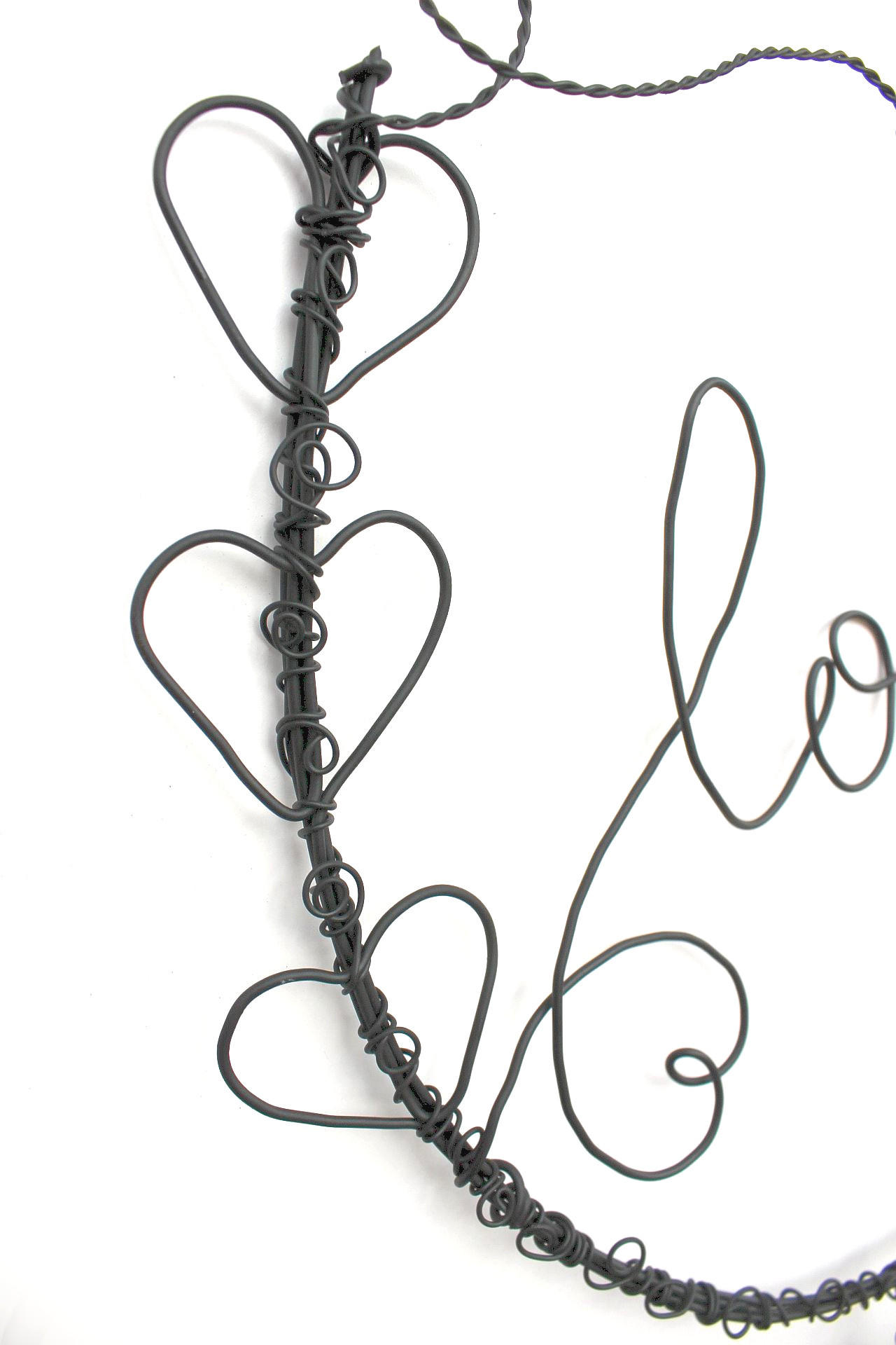 DRAHTBILD Herz LOVE aus Metall 35 cm 3102 - Schwarz, Metall (31/35/1cm) - DanDiBo