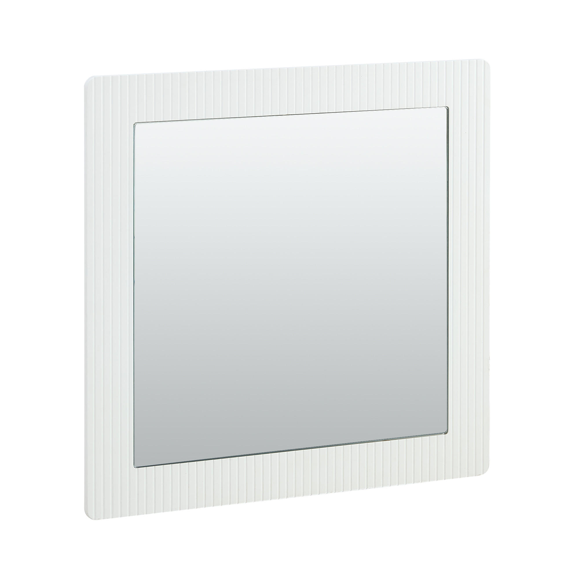 SPIEGEL 80x80 Weiß Holzoptik Wandspiegel modern Flur - Weiß, Holzwerkstoff (80/1.5/80cm) - FLIEKS
