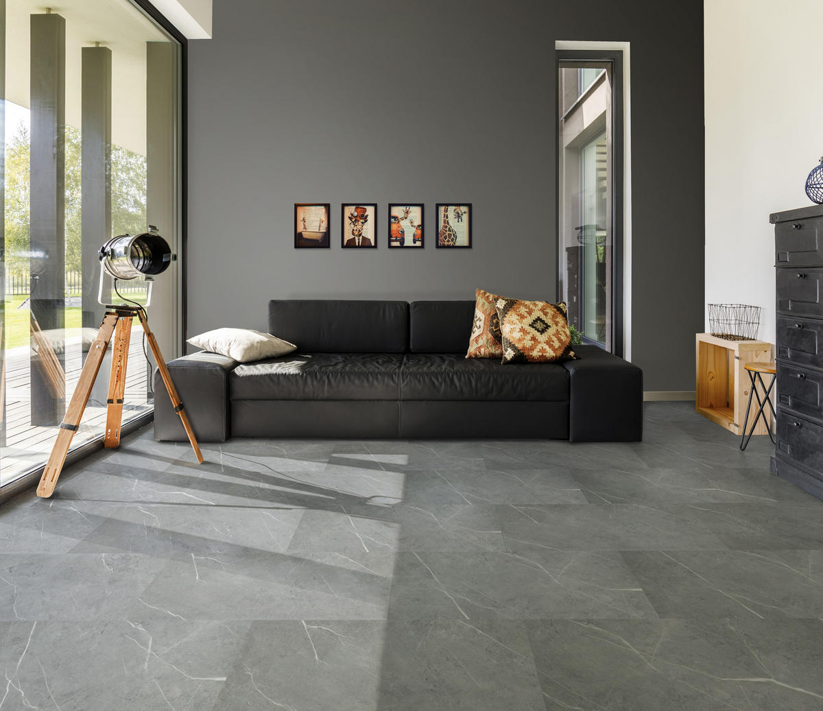 AQUA Click Tiles XL - Wasserdichte Wandpaneele und Bodenpaneele für Badezimmer - Hawick XL - grau - 5 Paneele (2,26m²) - Grau, Kunststoff (95/47.5/0.4cm) - Aqua-Step® 