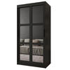 SCHWEBETÜRENSCHRANK 200/100/62 2-türig - Schwarz, Holz/Kunststoff (100/200/62cm) - MÖBEL KRYSPOL