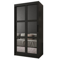 SCHWEBETÜRENSCHRANK 200/100/62 2-türig - Schwarz, Holz/Kunststoff (100/200/62cm) - MÖBEL KRYSPOL