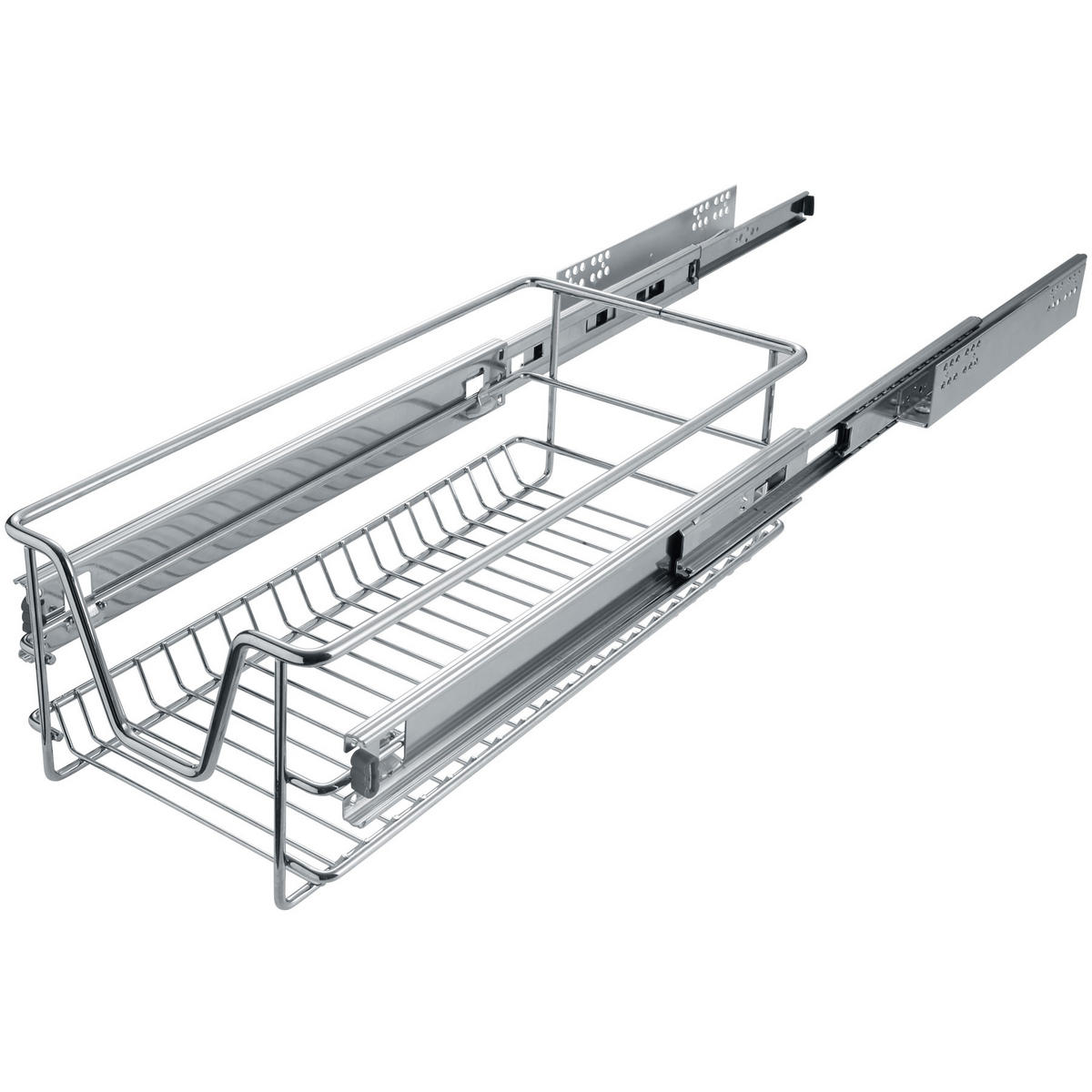 TELESKOPSCHUBLADE ,einfache Montage,grau - Grau, Metall (27/14/44cm) - tectake