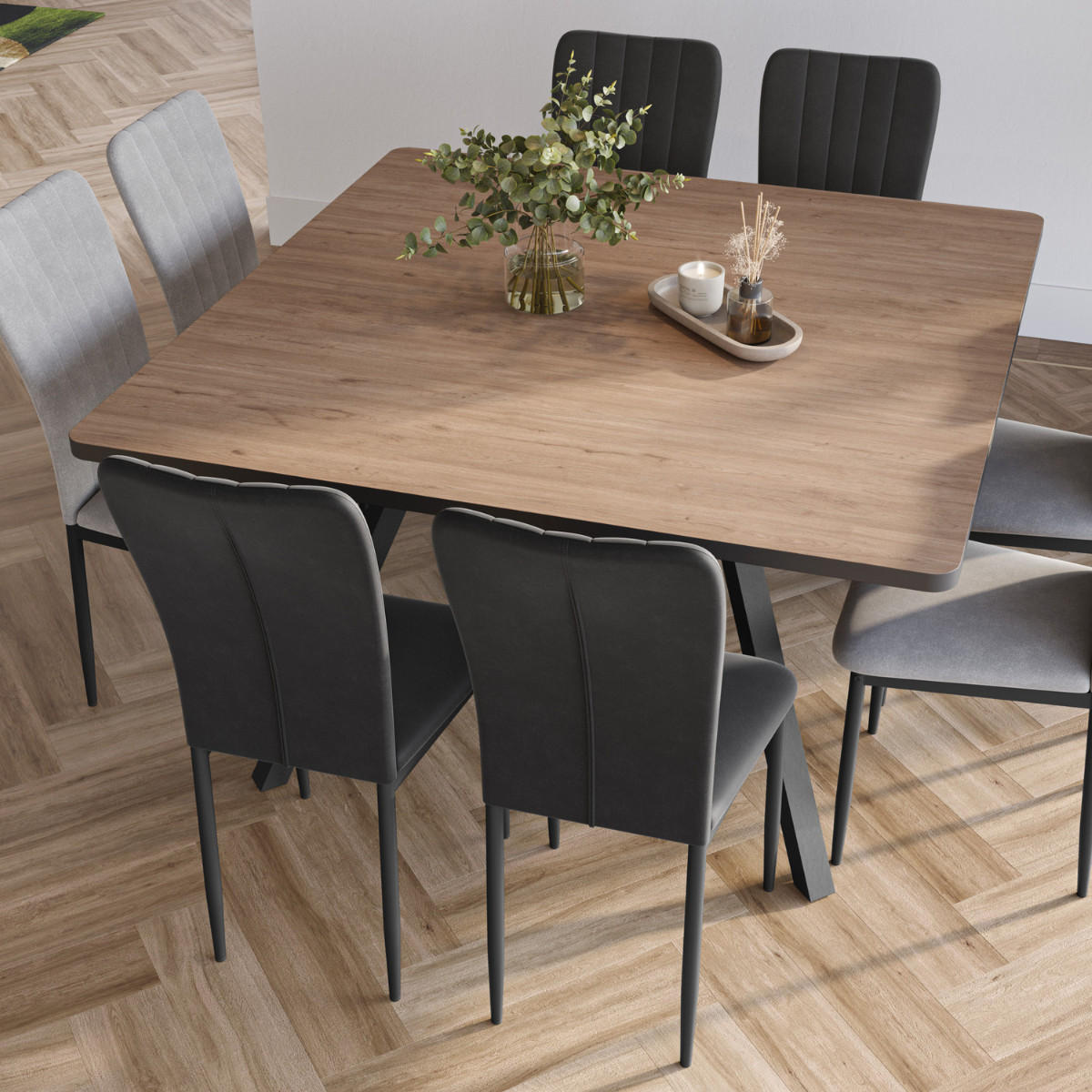 ESSTISCH Beni Braun 136/136/77 cm - Braun, Keramik (136/136/77cm) - Calicosy