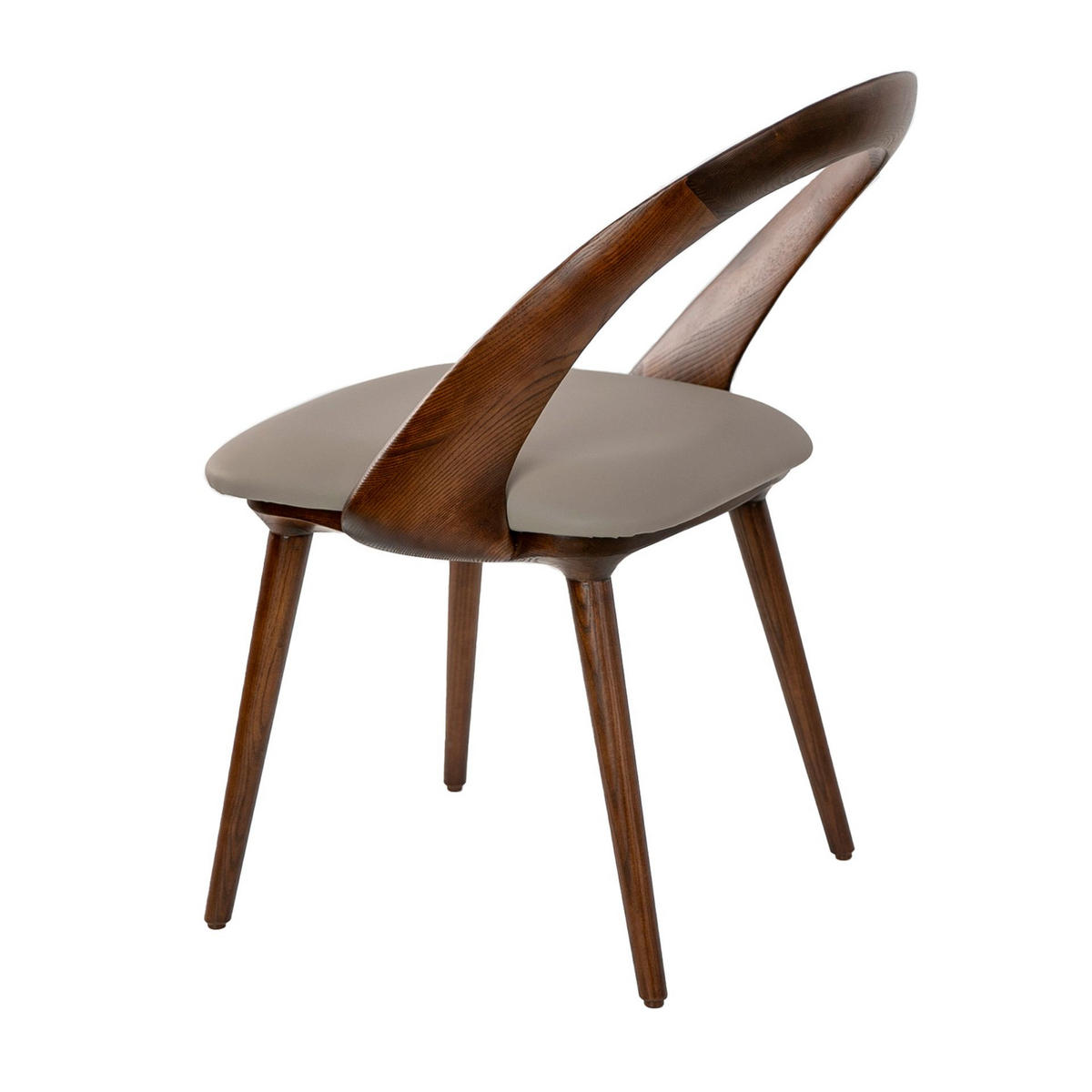 STUHL Walnuss und Nerzfarben 53/59/78 cm - Taupe/Fango, Leder/Holz (53/78/59cm) - ANGEL CERDA