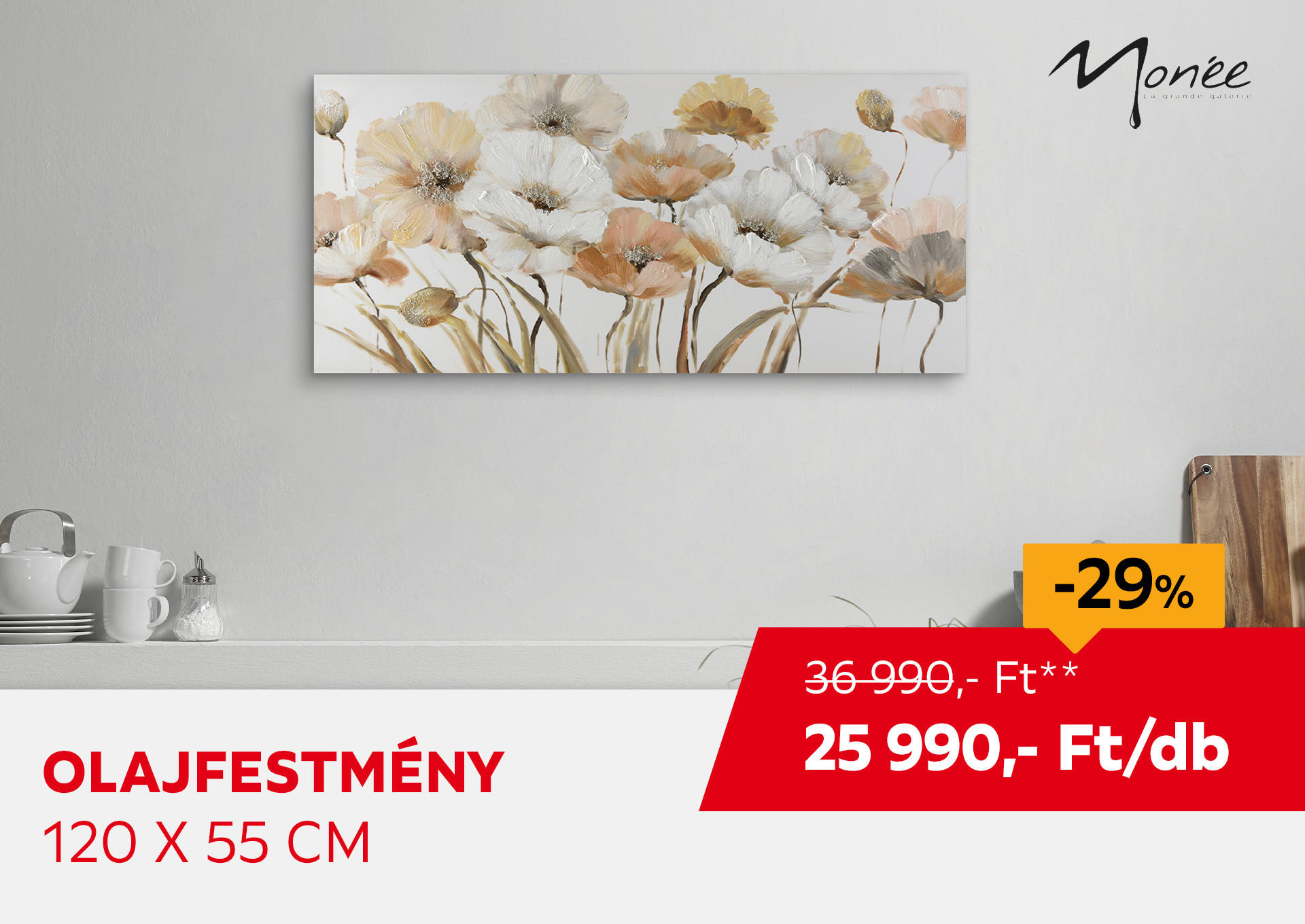 Olajfestmény, 120 x 55 cm Kiemelt termék 36990Ft.- helyett 25990Ft.-