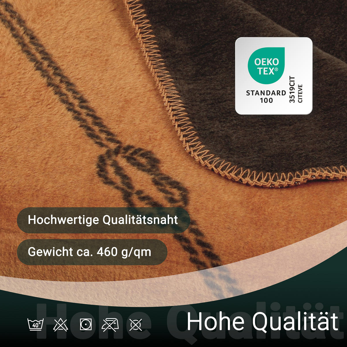 KUSCHELDECKE, 150x200 cm, 60% Baumwolle, 40% Polyacryl, Braun - Braun, Naturmaterialien (150/200cm) - Zollner