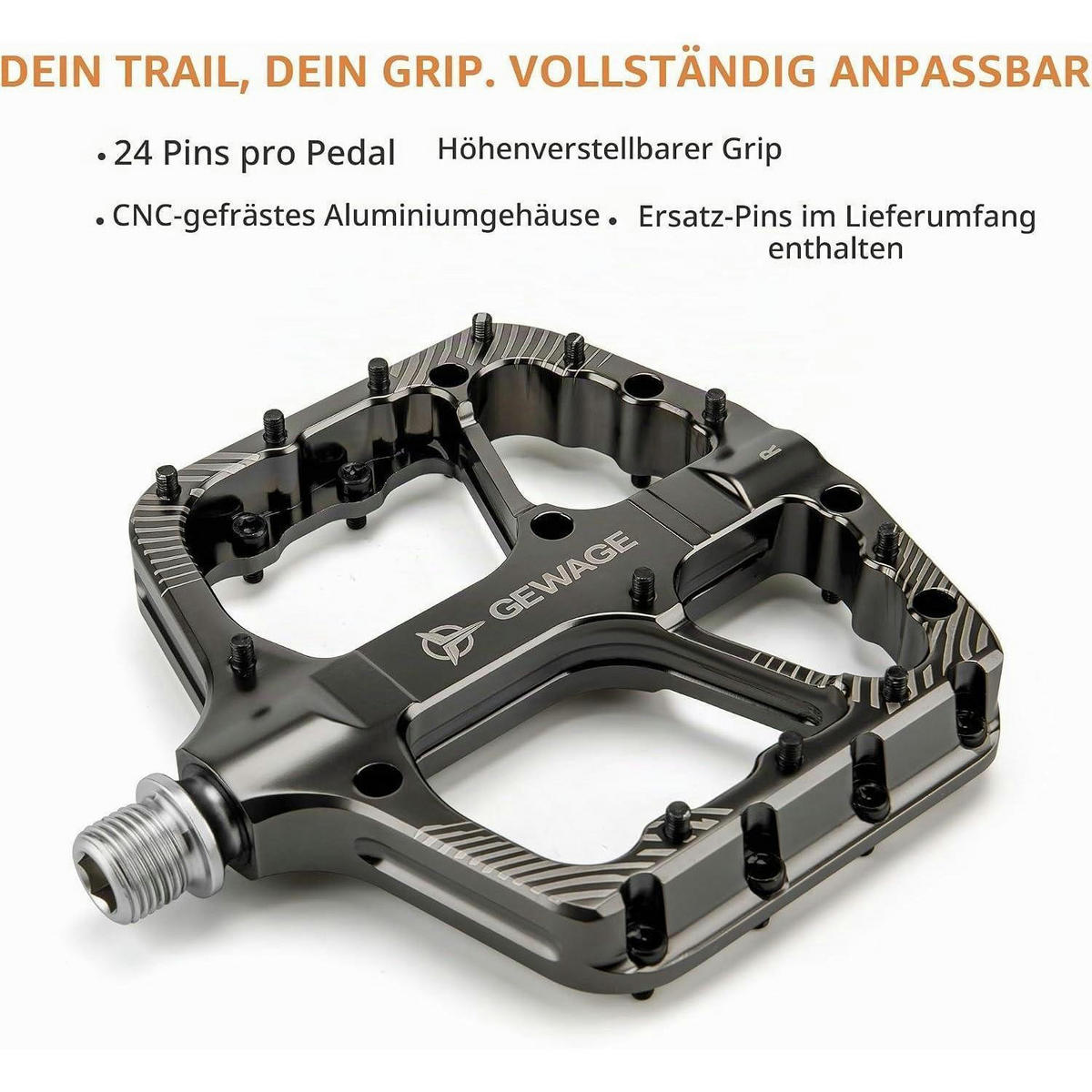 FAHRRADPEDALE Set Aluminium Stahlgrau - Grau, Metall (11/1.5/11.5cm)