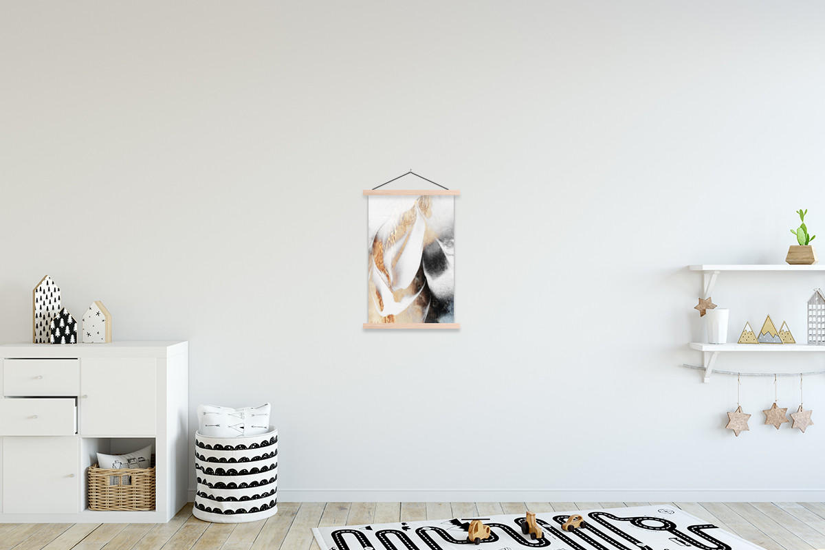 POSTER Luxus - Abstrakt - Gold - Weiß 40x60 cm - Goldfarben, Textil (40/60/0.15cm) - MuchoWow