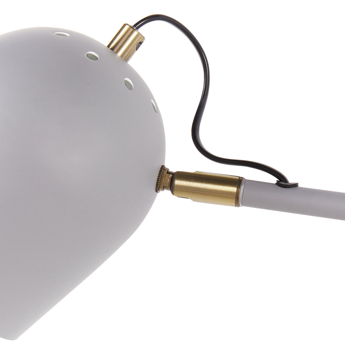 WANDLAMPE Grau/Weiß/Messing Estrella - Messingfarben/Weiß, Metall (13/56/54cm) - Beliani