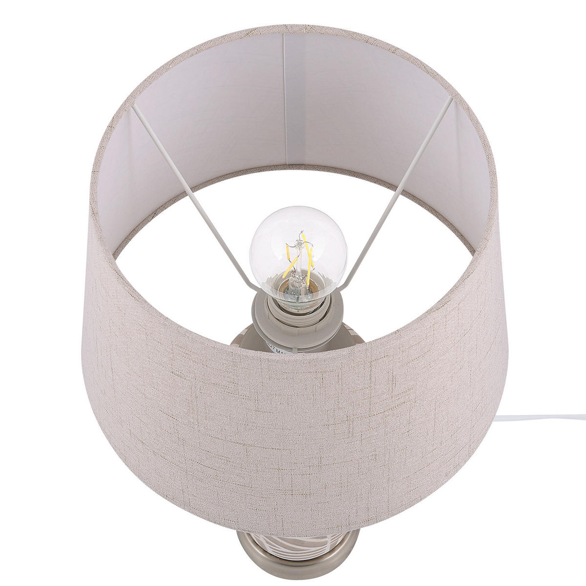 TISCHLAMPE Traisen 28/28/48 cm - Beige, Keramik (28/28/48cm) - Beliani
