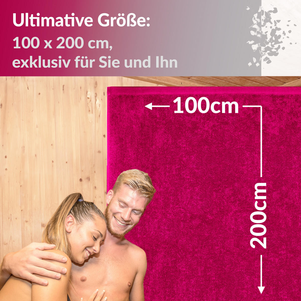 SAUNATUCH Lillby Purpur 100x200 cm - Pink, Textil (100/200cm) - Lashuma
