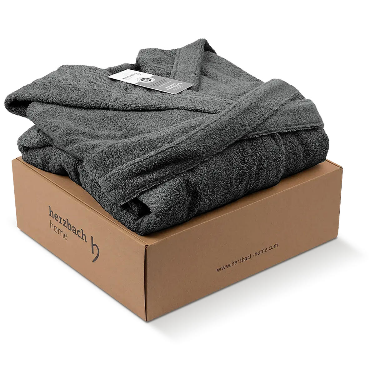 BADEMANTEL Herren Anthrazit - Anthrazit, Textil (Mnull) - Herzbach Home